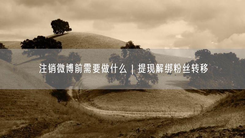 注销微博前需要做什么｜提现解绑粉丝转移