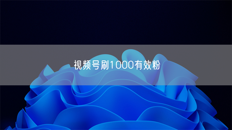 视频号刷1000有效粉