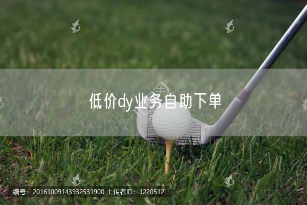低价dy业务自助下单