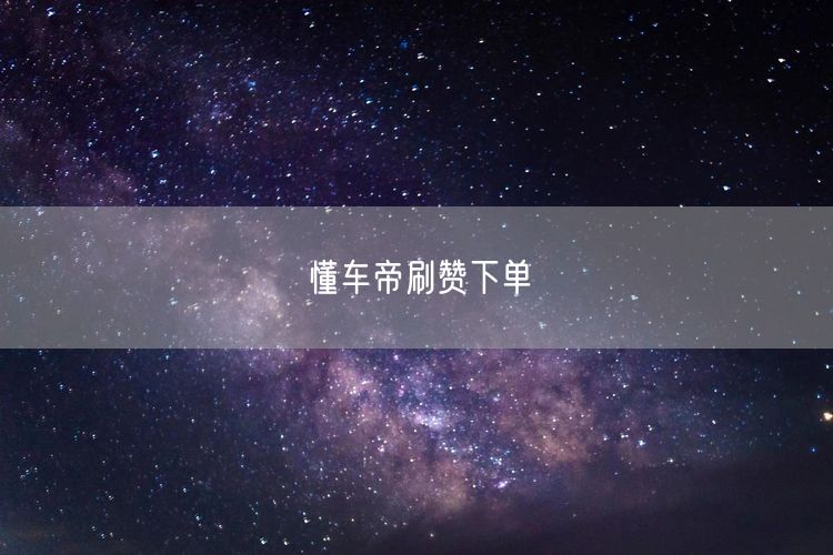 懂车帝刷赞下单