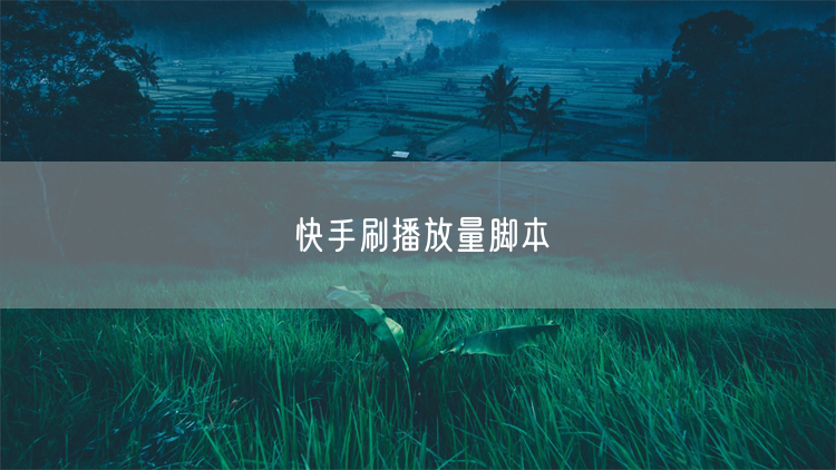 快手刷播放量脚本