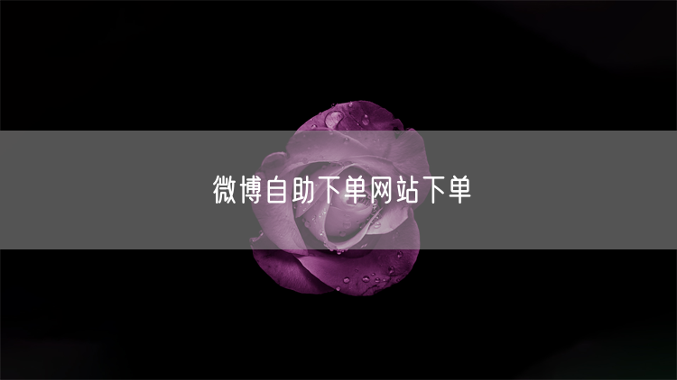 微博自助下单网站下单