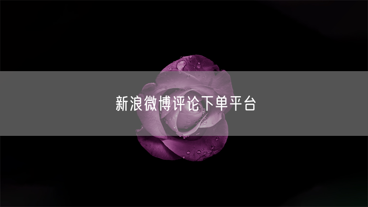 新浪微博评论下单平台