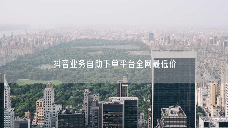 抖音业务自助下单平台全网最低价