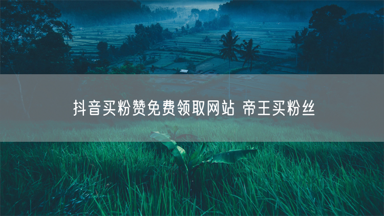 抖音买粉赞免费领取网站 帝王买粉丝