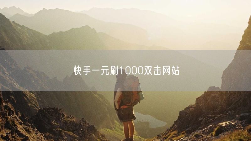 快手一元刷1000双击网站