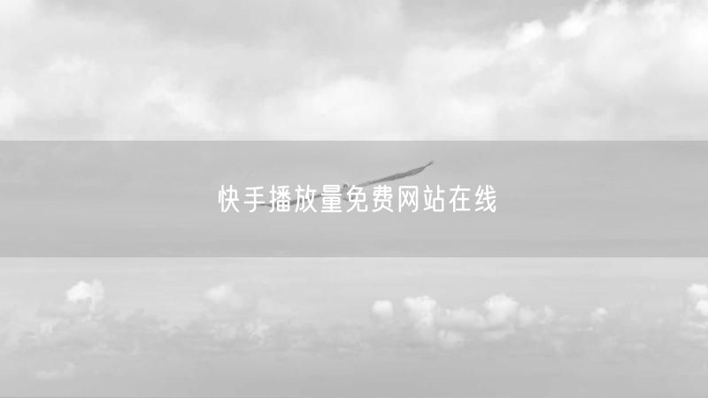 快手播放量免费网站在线
