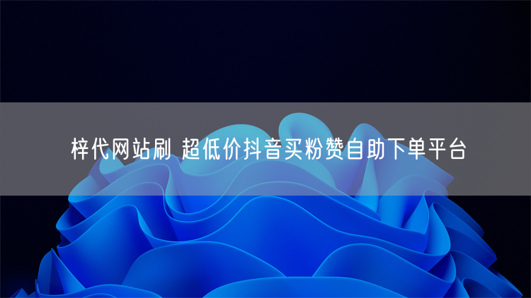 梓代网站刷 超低价抖音买粉赞自助下单平台