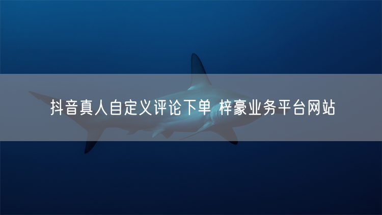 抖音真人自定义评论下单 梓豪业务平台网站