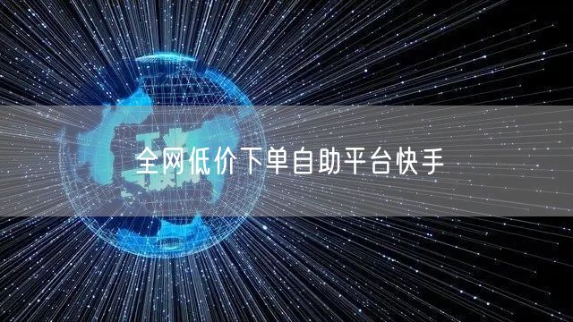 全网低价下单自助平台快手