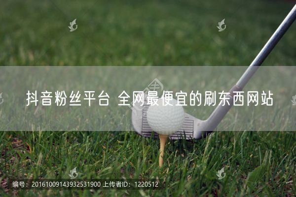 抖音粉丝平台 全网最便宜的刷东西网站