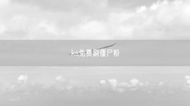 ks免费刷僵尸粉