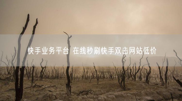 快手业务平台 在线秒刷快手双击网站低价