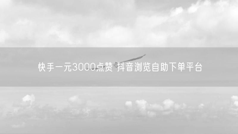 快手一元3000点赞 抖音浏览自助下单平台