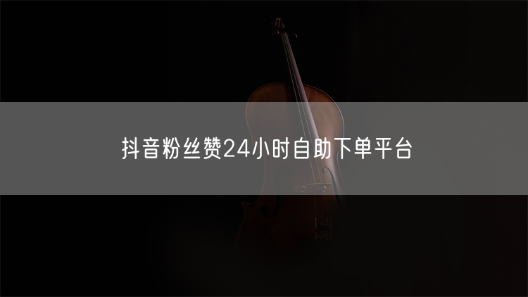 抖音粉丝赞24小时自助下单平台