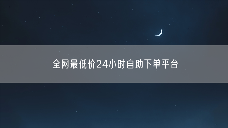 全网最低价24小时自助下单平台