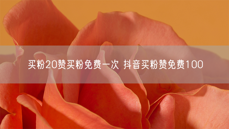 买粉20赞买粉免费一次 抖音买粉赞免费100