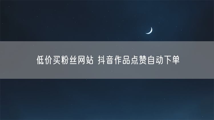 低价买粉丝网站 抖音作品点赞自动下单