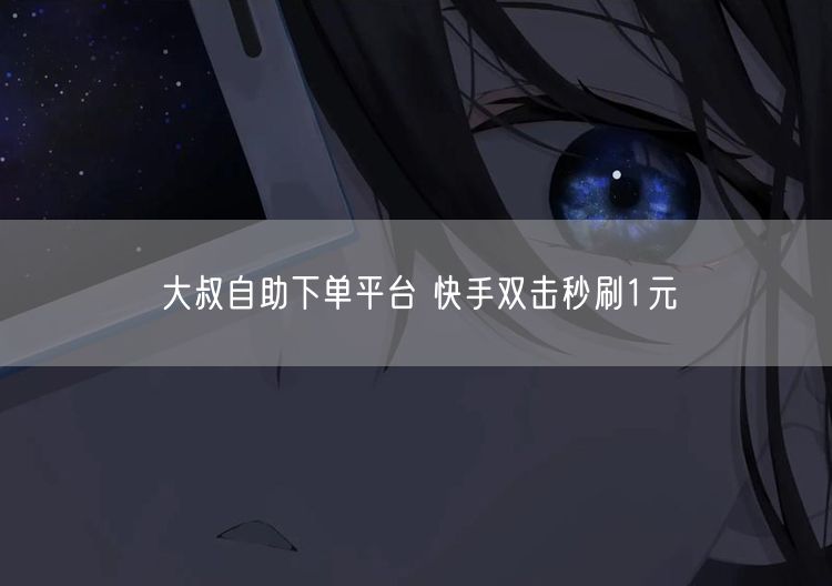 大叔自助下单平台 快手双击秒刷1元