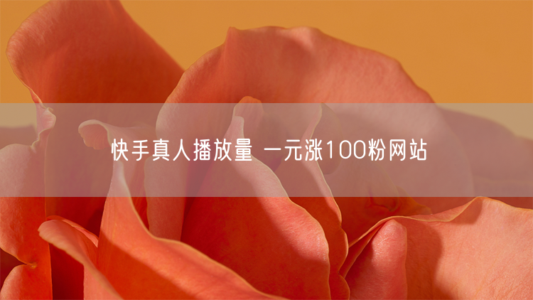 快手真人播放量 一元涨100粉网站