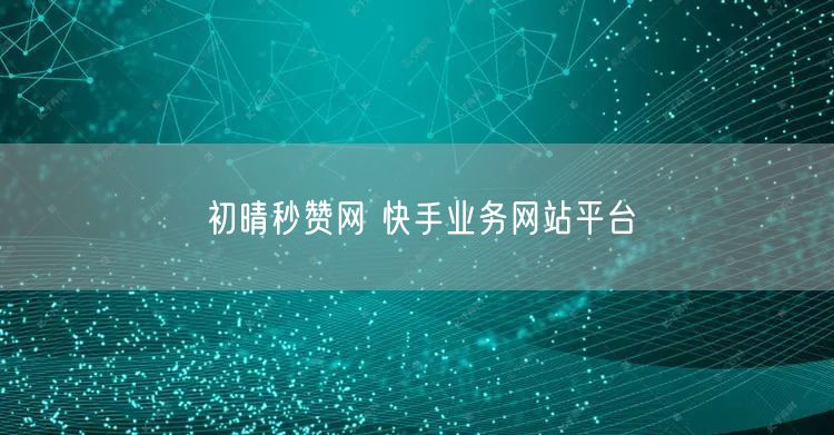 初晴秒赞网 快手业务网站平台