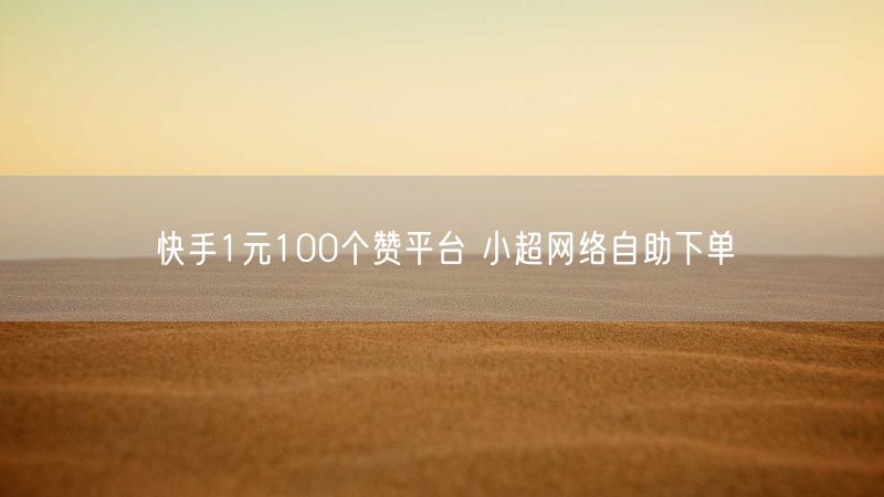 快手1元100个赞平台 小超网络自助下单