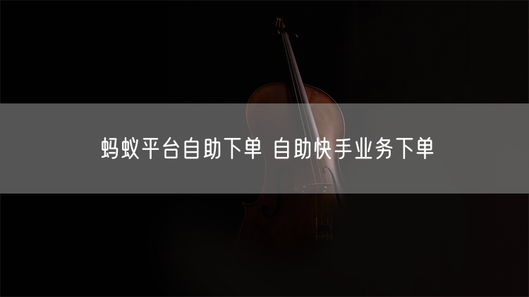 蚂蚁平台自助下单 自助快手业务下单
