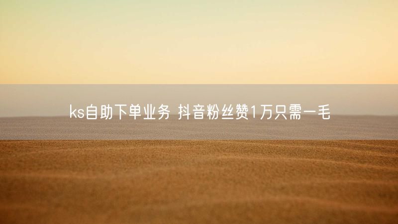 ks自助下单业务 抖音粉丝赞1万只需一毛