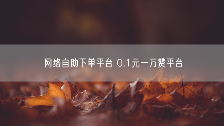 网络自助下单平台 0.1元一万赞平台