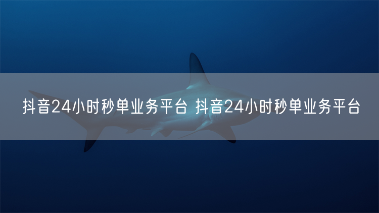 抖音24小时秒单业务平台 抖音24小时秒单业务平台