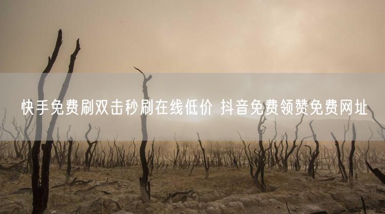 快手免费刷双击秒刷在线低价 抖音免费领赞免费网址