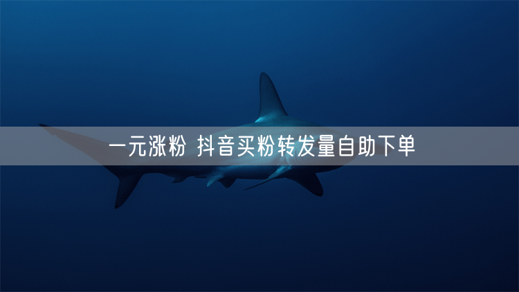 一元涨粉 抖音买粉转发量自助下单