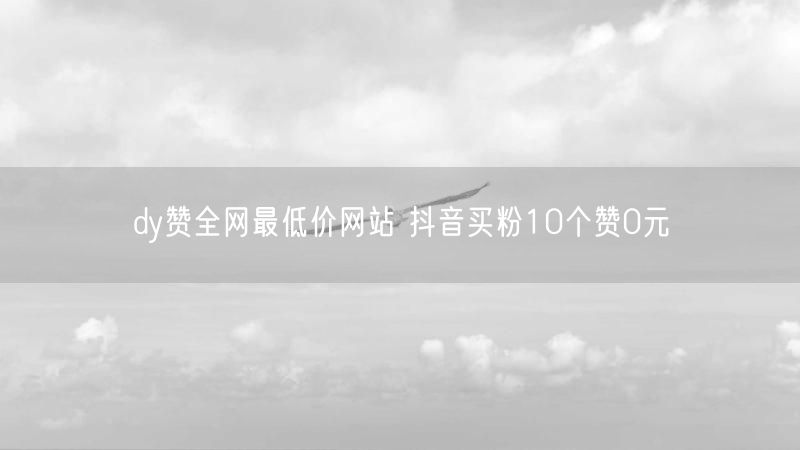 dy赞全网最低价网站 抖音买粉10个赞0元