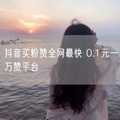 抖音买粉赞全网最快 0.1元一万赞平台