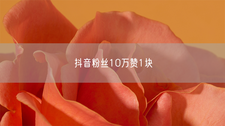抖音粉丝10万赞1块