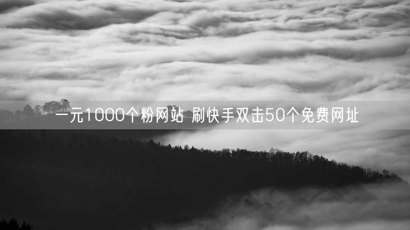 一元1000个粉网站 刷快手双击50个免费网址